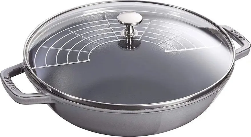 Chảo Gang Wok Staub 30cm - Chảo Đúc Tự Nhiên Chống Dính, An Toàn Cho Sức Khỏe, Chất Liệu Châu Âu Chịu Nhiệt Tốt