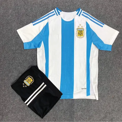 Áo Bóng Đá Argentina Euro 2024 - Bộ Quần Áo Thun Thái Cao Cấp Thể Thao Chất Liệu Polyester Thấm Hút Mồ Hôi, Logo Thêu Bền Đẹp