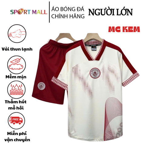 Bộ Quần Áo Bóng Đá MC KEM ĐỎ Có Logo Thêu, Chất Vải Thun Lạnh Cao Cấp - Đồ Thể Thao Năng Động Cho Phong Cách Trẻ Trung
