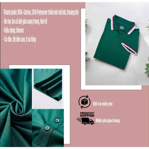 Áo Polo Unisex Cao Cấp Thấm Hút Mồ Hôi - Chất Liệu Poly Cotton Thanh Lịch Và Sang Trọng Cho Nam Nữ, Nhiều Màu Sắc Thời Trang