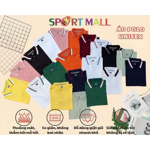 Áo Polo Unisex Cao Cấp Poly Cotton Thấm Hút Mồ Hôi - Thiết Kế Sang Trọng, Đa Dạng Màu Sắc Cho Nam Nữ