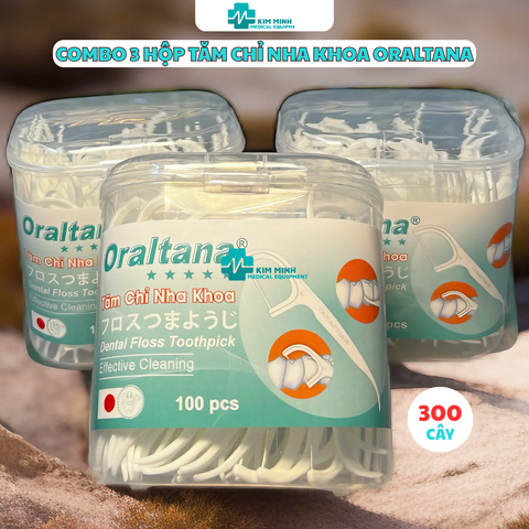 Tăm Chỉ Nha Khoa Oraltana Hộp 100 Cái - Giải Pháp Vệ Sinh Răng Miệng Hiệu Quả, Tiện Lợi và An Toàn (Combo 3 Hộp)