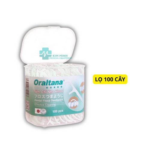 Tăm Chỉ Nha Khoa Oraltana Hộp 100 Cái - Giải Pháp Vệ Sinh Răng Miệng Hiệu Quả, Tiện Lợi và An Toàn (Combo 3 Hộp)