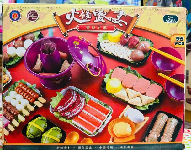 (2183) Bộ đồ chơi nấu ăn lẩu hấp 95 chi tiết cho trẻ em từ 3 tuổi - Đồ chơi nhà bếp phát triển kỹ năng vận động tay