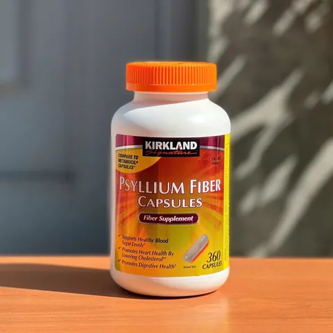 Viên Uống Bổ Sung Chất Xơ Kirkland Psyllium Fiber Capsules 360 Viên - Hỗ Trợ Tiêu Hóa và Kiểm Soát Cholesterol