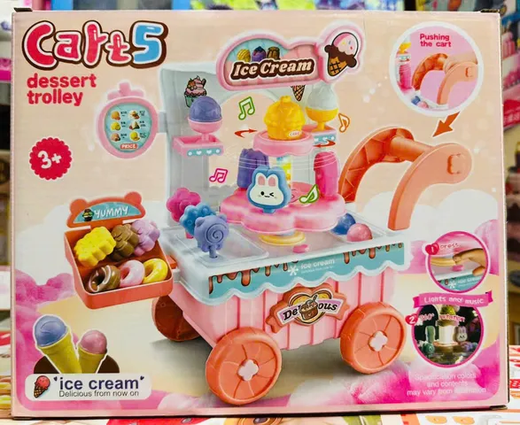 (376 H376A) Cart5 Dessert Trolley Ice Cream - đồ chơi xe đẩy chở kem có hiệu ứng đèn và âm thanh dành cho trẻ em