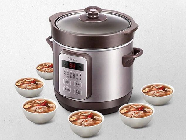 Nồi Hầm Đa Chức Năng Midea MD-DG18EASY - 1.8L, Bằng Thép Không Gỉ, Hẹn Giờ, Tiết Kiệm Điện, Dùng Để Nấu Canh, Nấu Cháo, Nấu Súp