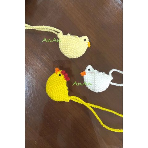 Túi tỏi động vật gà vịt đáng yêu Handmade cho bé - Phụ kiện dễ thương từ len cotton cho trẻ 0-2 tuổi