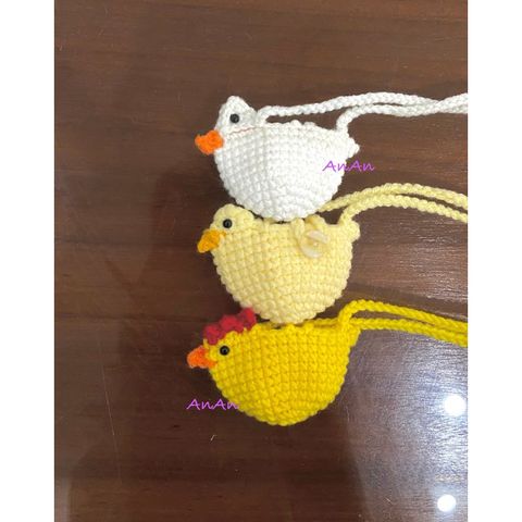 Túi tỏi động vật gà vịt đáng yêu Handmade cho bé - Phụ kiện dễ thương từ len cotton cho trẻ 0-2 tuổi