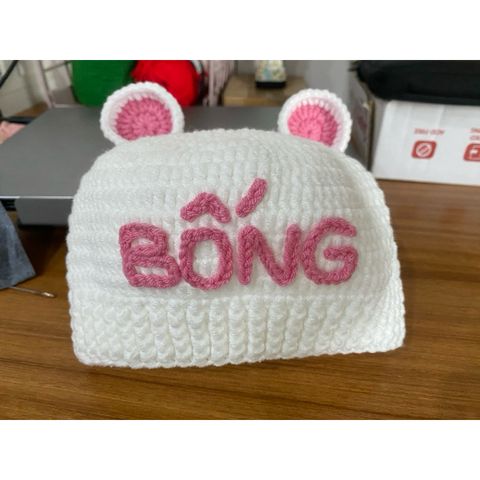 Mũ len gấu thêu tên cho bé - Mềm mại, không gây ngứa, thiết kế handmade, gắn tên miễn phí - Quà tặng độc đáo cho bé yêu