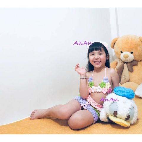 Set Bikini Ghép Hoa Mẫu Mới Kèm Chân Váy - Đồ Bơi Dễ Thương Cho Bé Gái, Bộ Đồ Tắm Công Chúa Sáng Tạo