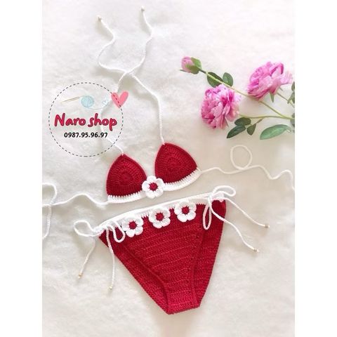 Bikini Handmade Cotton Len Móc Size Lẻ - Đồ Bơi Thanh Lý Giá 60k, Thời Trang Mùa Hè Tươi Mát