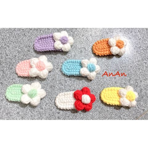 Kẹp Tóc Len Handmade Hình Bông Hoa Nhiều Màu - Phụ Kiện Thời Trang Độc Đáo Cho Bạn Gái