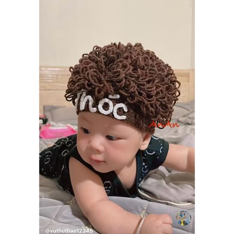 Mũ đội đầu tóc xoăn xù phong cách Hàn Quốc handmade cho bé từ 0-2 tuổi - Mũ nón dễ thương, thời trang cho bé yêu