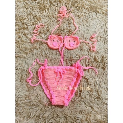 Bikini Handmade Đi Biển Cho Bé Mẫu Con Vật - Thời Trang Sáng Tạo Từ Len Cotton Cho Bé Yêu