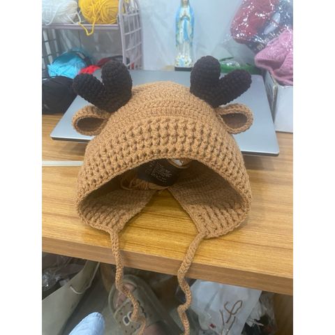 Mũ Len Tuần Lộc Cho Bé - Mũ Len Handmade An Toàn Cho Trẻ, Thích Hợp Cho Trẻ 0-2 Tuổi, Thiết Kế Dễ Thương