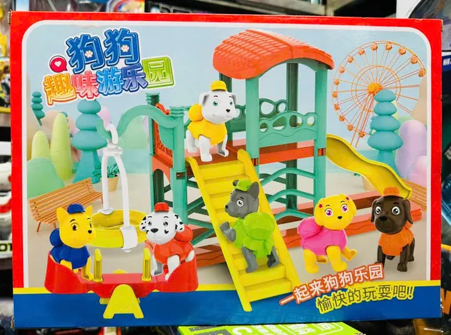 LAN DI WEI Dog Team 362 - Công viên vui chơi của đội chó cứu hộ, đồ chơi nhà búp bê dành cho trẻ em từ 3 tuổi có nhiều mô hình thú cưng và thiết bị vui chơi đa dạng