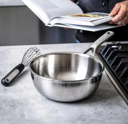 Chảo Bếp Từ KitchenAid Thép Không Gỉ 24cm - An Toàn, Bền Bỉ, Nấu Nhanh, Dễ Vệ Sinh, Chất Lượng Cao