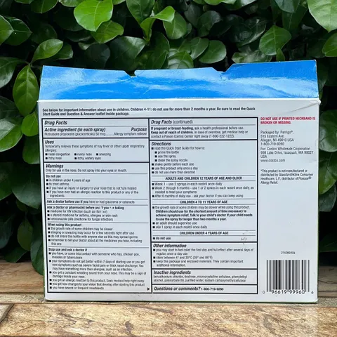 Xịt Mũi Kirkland Signature Aller-Flo - Giảm Viêm Xoang, Nghẹt Mũi, Chảy Nước Mũi - Dạng Không Gây Buồn Ngủ 50µg