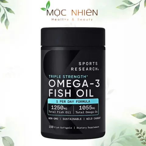 Viên uống Omega 3 SR Triple Strength - Bổ sung Dầu Cá Omega-3 150 viên, Hỗ trợ Tim Mạch và Chức Năng Não