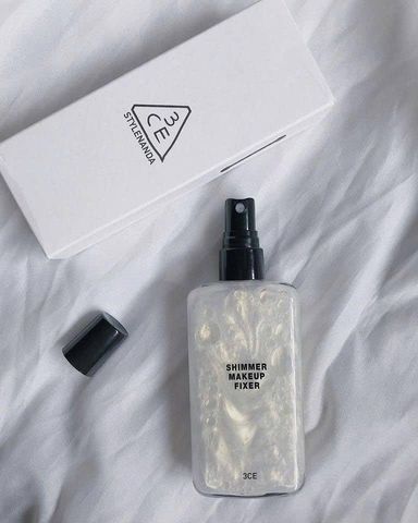 Xịt Khoáng Khóa Nền Nhũ 3CE Stylennanda Shimmer Makeup Fixer 95ml - Giữ Lớp Trang Điểm Bền Màu, Rạng Rỡ Tự Nhiên