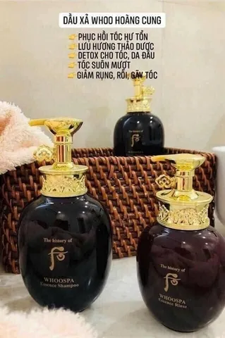 Cặp gội xả Whoo Hàn Quốc 350ml x 2 và 220ml - Sản phẩm chăm sóc tóc mềm mượt, phục hồi hư tổn, hương thơm tự nhiên