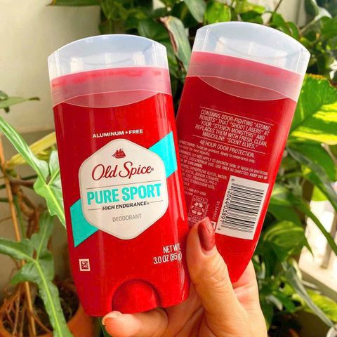 Lốc 5 Lăn Khử Mùi Đỏ Old Spice Pure Sport 5 x85g - Khử Mùi Hiệu Quả, Giữ Khô Thoáng Suốt Ngày, Hương Thơm Nam Tính