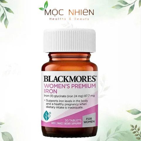 Viên Uống Bổ Sung Sắt Blackmores Premium Iron 30 Viên - Hỗ Trợ Ngừa Thiếu Máu Cho Phụ Nữ, Tăng Cường Năng Lượng Cơ Thể