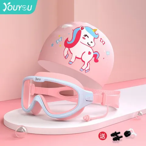 Combo Kính Bơi + Mũ Bơi Trẻ Em YOUYOU Chính Hãng Chống Nước Chống Sương Mù Tặng Kèm Nút Bịt Tai, Kẹp Mũi Chống Sặc Nước 334651