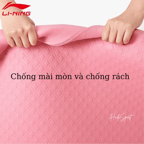 Thảm tập Yoga/gym LI-NING định tuyến thiết kế chống trượt 2 mặt, cách âm độ dày 10mm kèm túi LBDM738 334653