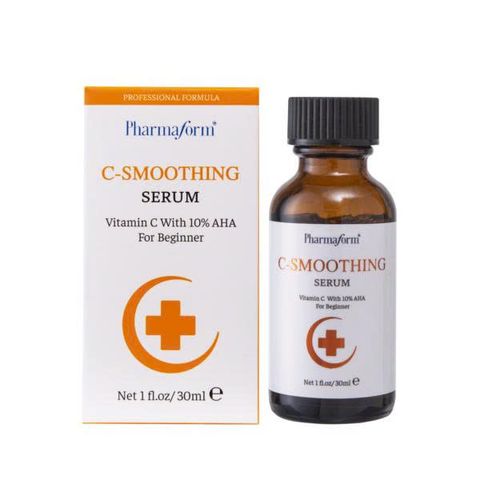 Serum Làm Mịn Da C-Smoothing Vitamin C + 10% AHA Pharmaform - Chăm sóc da dầu mụn, làm sáng và cải thiện kết cấu da hiệu quả