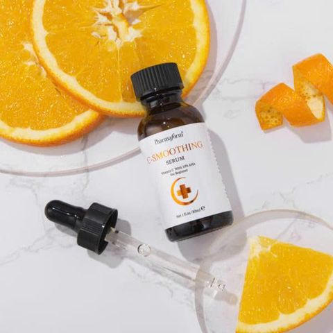 Serum Làm Mịn Da C-Smoothing Vitamin C + 10% AHA Pharmaform - Chăm sóc da dầu mụn, làm sáng và cải thiện kết cấu da hiệu quả