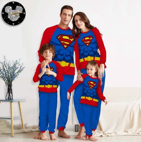 Bộ Đồ Ngủ Superman Cho Gia Đình - Đồ Ngủ Siêu Anh Hùng Thoải Mái, Phong Cách Trẻ Trung, Cotton Cao Cấp, Thiết Kế Độc Đáo