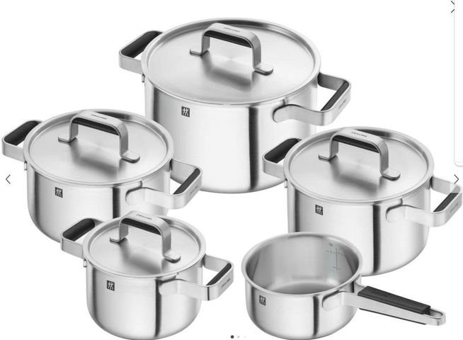 Bộ Nồi Inox Zwilling Pure 5 Món Màu Bạc - Dụng Cụ Nấu Ăn Chất Lượng Cao, Thiết Kế Hiện Đại, Chống Dính CERAFORCE®