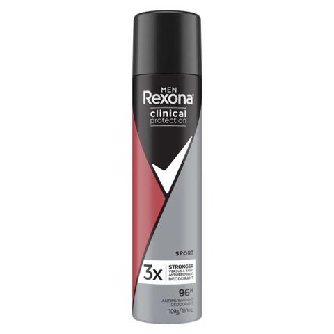 Xịt khử mùi Rexona for Men Clinical Protection Sport 180ml - Khử mùi hiệu quả, hàng Úc, phù hợp cho vận động viên