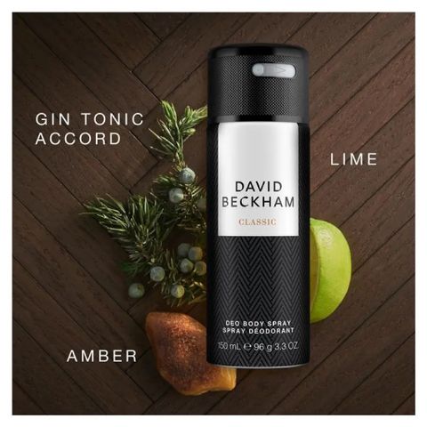 Xịt Khử Mùi David Beckham Classic Body Spray 150ml - Hương Thơm Nam Tính, Chính Hãng, Dành Cho Mọi Dịp