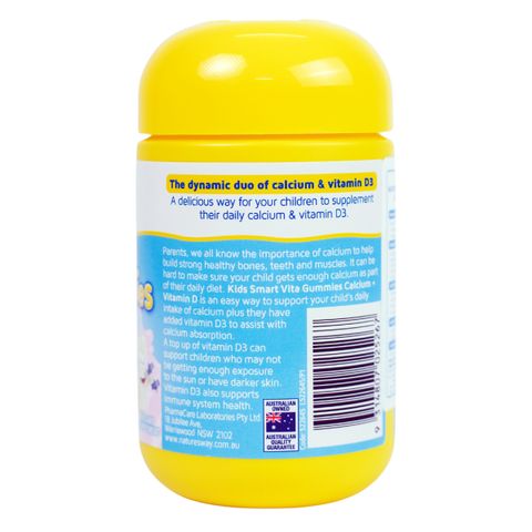 Kẹo Nhai Nature's Way Vita Gummies Canxi + Vitamin D cho Bé – Hỗ Trợ Phát Triển Xương, 60 Viên Nhập Khẩu Chính Ngạch