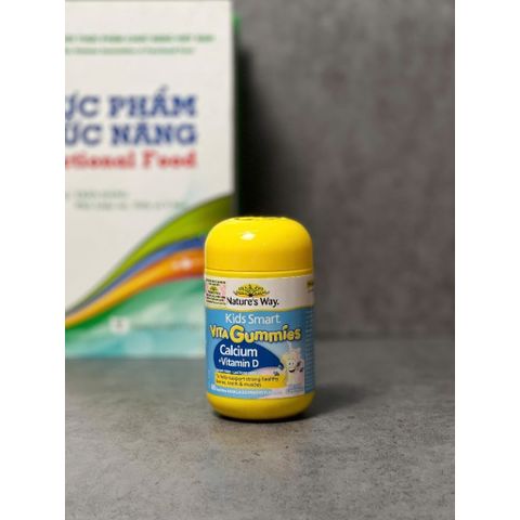 Kẹo Nhai Nature's Way Vita Gummies Canxi + Vitamin D cho Bé – Hỗ Trợ Phát Triển Xương, 60 Viên Nhập Khẩu Chính Ngạch