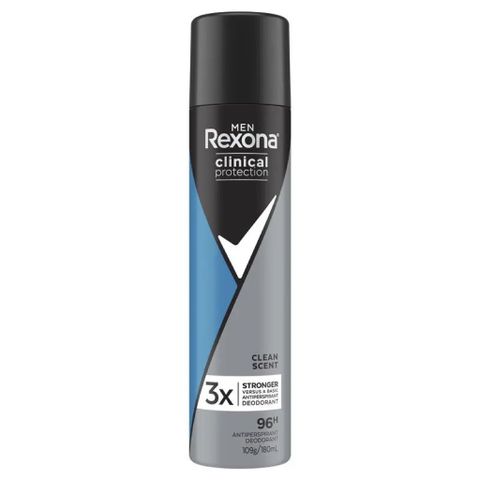 Xịt Khử Mùi Rexona for Men Clinical Protection Antiperspirant 180ml Hàng Úc - Mùi Sạch Fresh, Bảo Vệ Tối Đa cho Nam