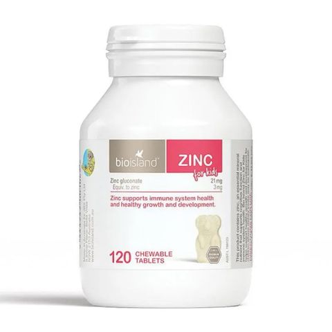 Viên Kẽm Bio Island Zinc 120 Viên Nhai Hàng Úc - Vitamin Kích Thích Sự Phát Triển Cho Bé