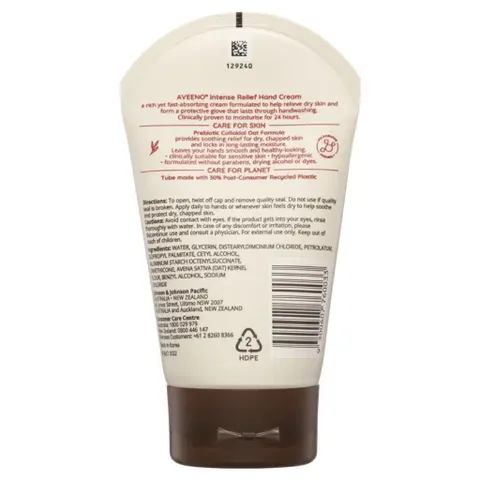 Kem dưỡng da tay Aveeno Intense Relief Soothing Fragrance Free Hand Cream 100g 334968
