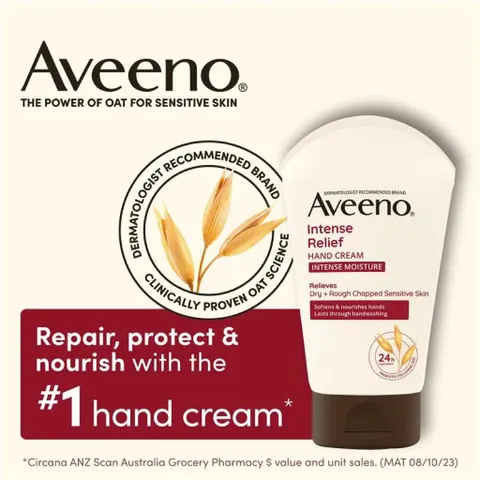 Kem dưỡng da tay Aveeno Intense Relief Soothing Fragrance Free Hand Cream 100g 334968