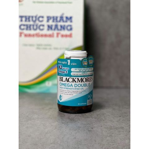 Viên uống Blackmores Omega Double High Strength Fish Oil 90 viên - Hỗ trợ tim mạch, mắt và da với omega 3 tự nhiên cao cấp