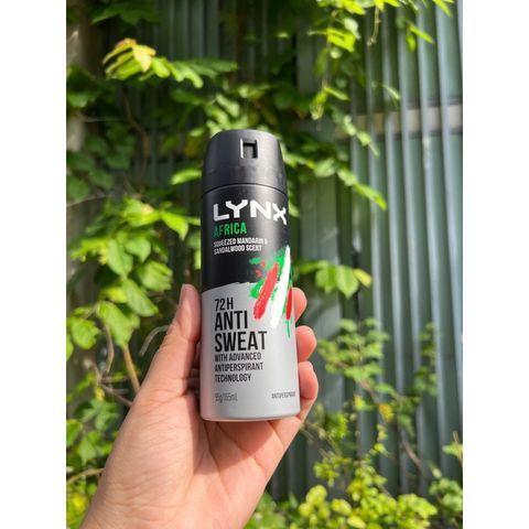 Xịt Khử Mùi LYNX Africa 72h Chống Mồ Hôi 165ml - Sản Phẩm Chính Hãng Mỹ và Úc, Duy Trì Hương Thơm Lâu Dài