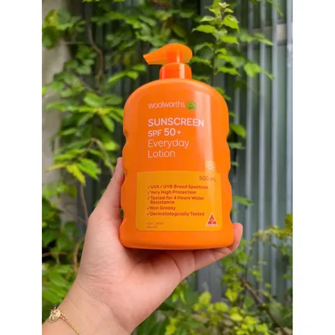 Kem chống nắng của Úc Woolworths Suncreen Spf50+ Everyday Lotion 500ml 335192