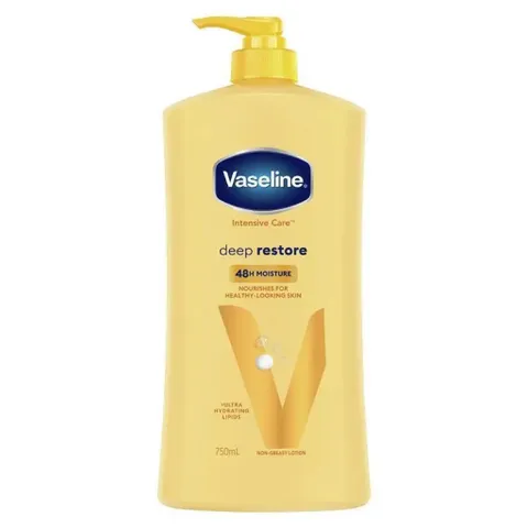Sữa Dưỡng Thể Vaseline Intensive Deep Restore 750ml - Dưỡng Ẩm Sâu, Làm Sáng Da, Bảo Vệ Da Khỏi Ô Nhiễm