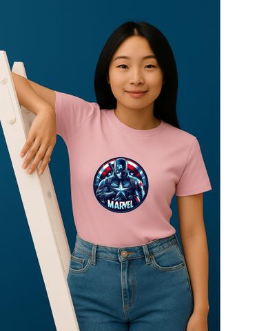 Áo Thun Unisex Siêu Anh Hùng Marvel & DC – Graphic Tee In Hình Avengers, Justice League, Cotton Thoáng Mát, Quà Tặng Fan Comic