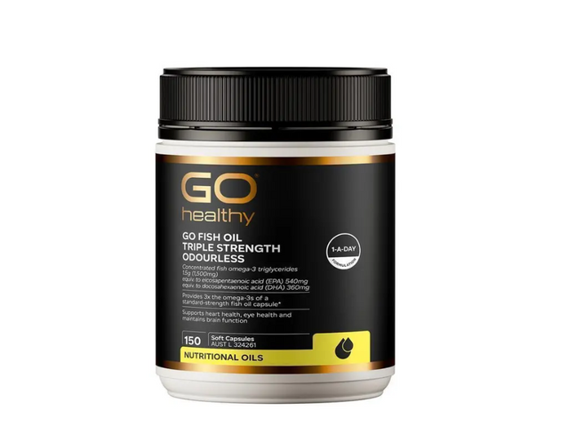 Viên Uống Dầu Cá Go Healthy Triple Strength Odourless 150 Viên Omega-3 Hỗ Trợ Tim Mạch Và Thị Lực - Sức Khỏe Từ New Zealand