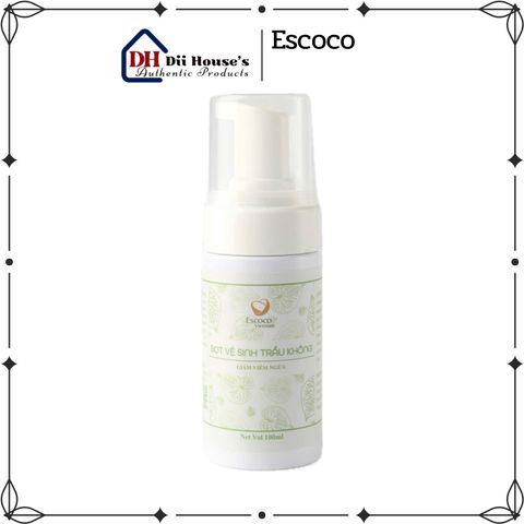 Bọt Vệ Sinh Trầu Không Escoco 100ml - Prebiotic Tự Nhiên Duy Trì Cân Bằng Hệ Vi Sinh Vùng Nhạy Cảm, Mùi Hương Tươi Mát