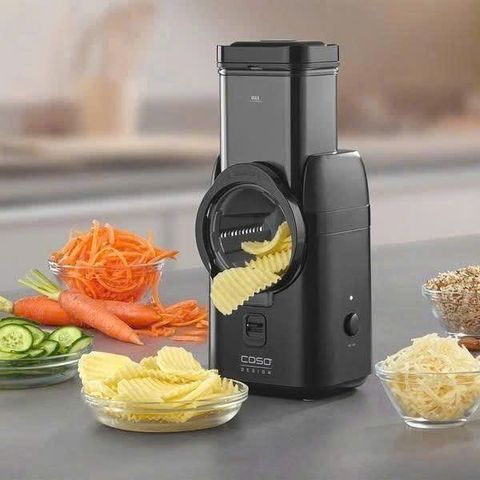Máy Cắt Lát Caso Multislicer 80W - Thiết Bị Đa Năng Cắt Lát, Cắt Sợi Rau Củ, An Toàn, Dễ Dàng Vệ Sinh, Màu Đen